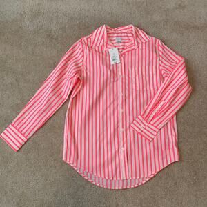 A New Day Women’s Pink Strip Buttons Long Sleeves Size Small NWT